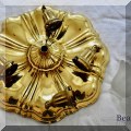 D15. Brass flushmount ceiling light fixture with glass shades. Circa 1890's. 18”w - $145 